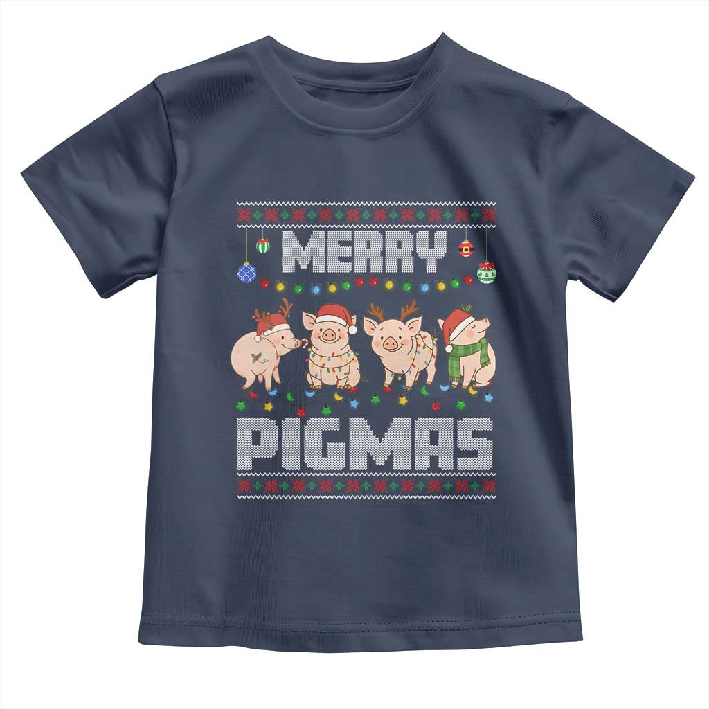 Funny Merry Pigmas Toddler T Shirt Christmas Pig Ugly Sweater Gift - Wonder Print Shop