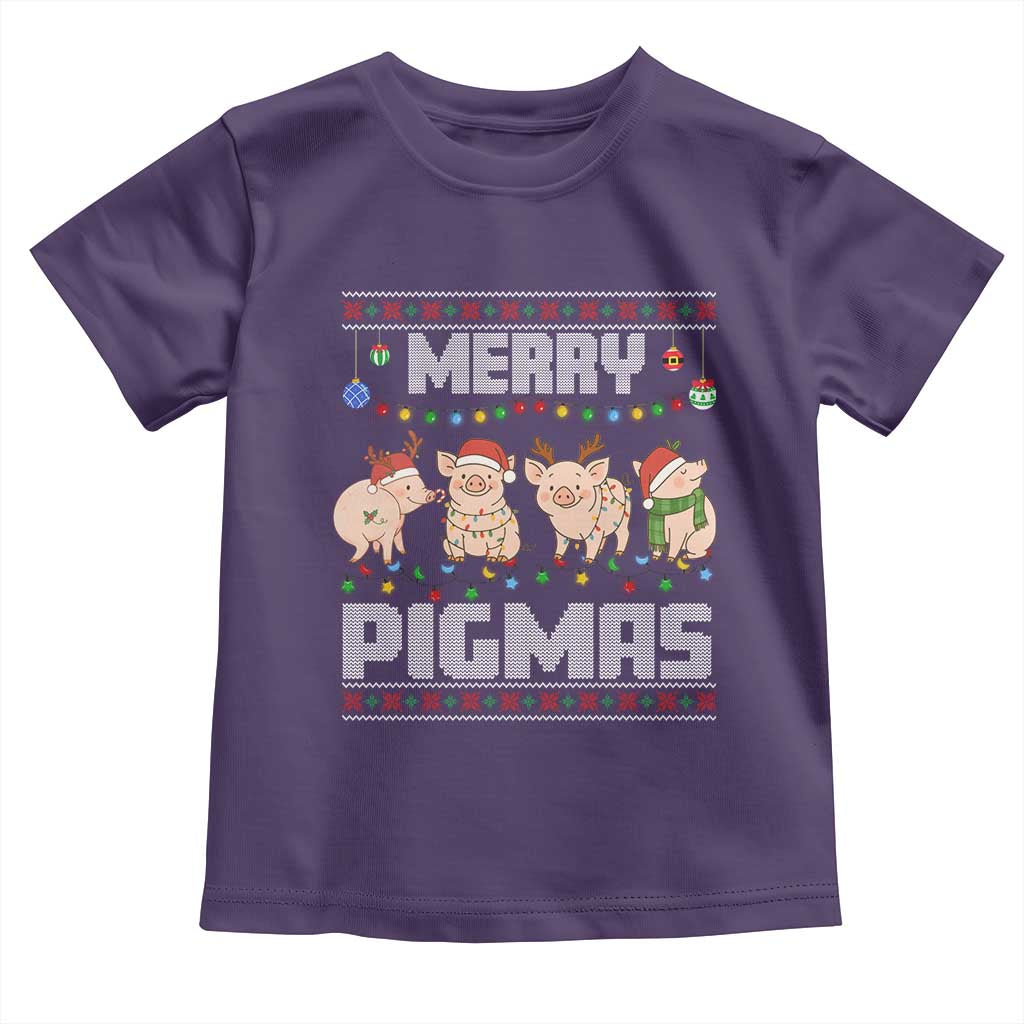 Funny Merry Pigmas Toddler T Shirt Christmas Pig Ugly Sweater Gift - Wonder Print Shop