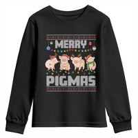 Funny Merry Pigmas Youth Sweatshirt Christmas Pig Ugly Sweater Gift - Wonder Print Shop