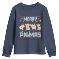 Funny Merry Pigmas Youth Sweatshirt Christmas Pig Ugly Sweater Gift - Wonder Print Shop