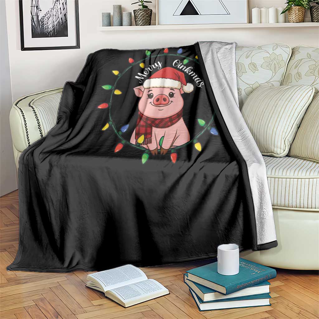 Funny Merry Oinkmas Throw Blanket Farmer Christmas Pig Lover Gift - Wonder Print Shop