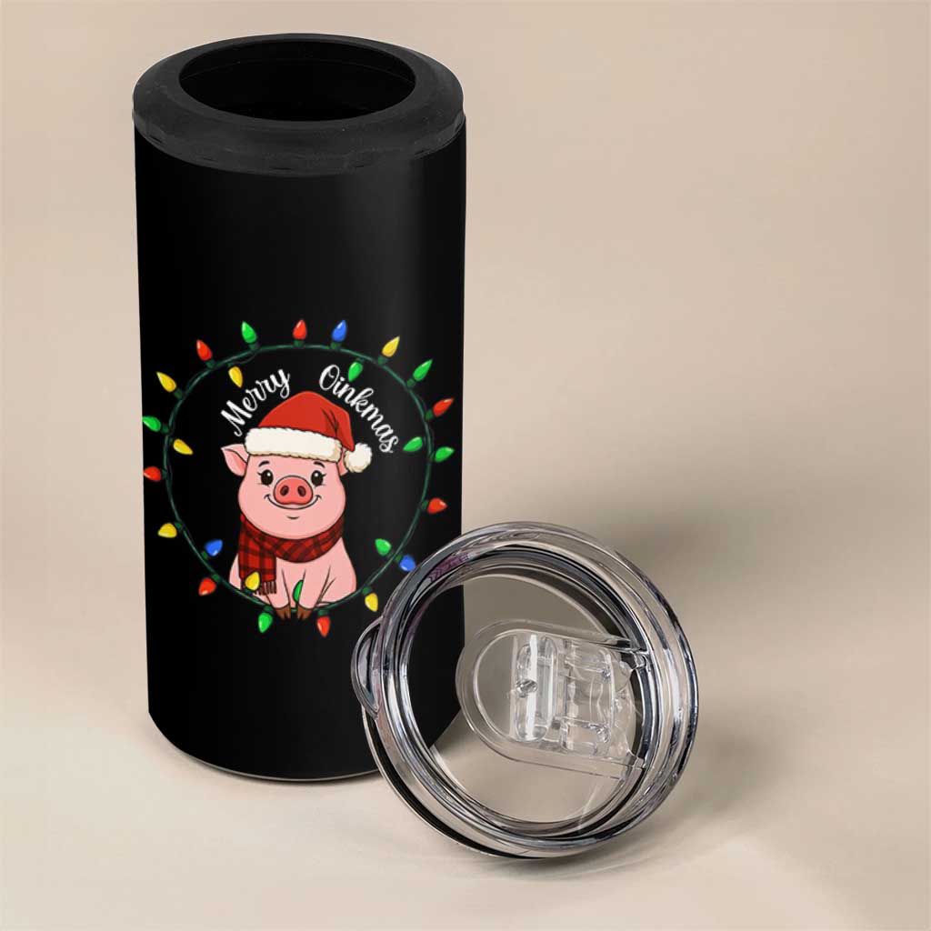 Funny Merry Oinkmas 4 in 1 Can Cooler Tumbler Farmer Christmas Pig Lover Gift - Wonder Print Shop