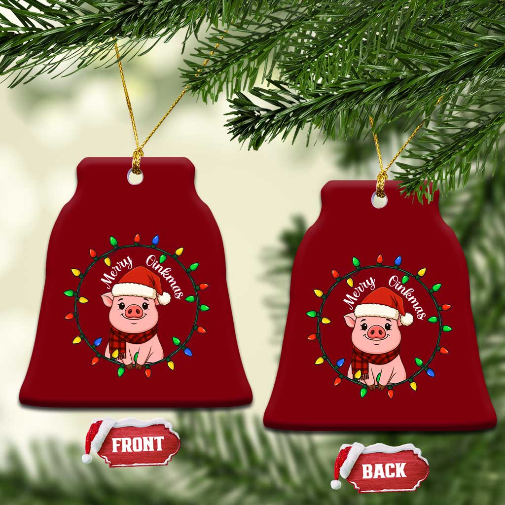Funny Merry Oinkmas Ceramic Ornament Farmer Christmas Pig Lover Gift - Wonder Print Shop