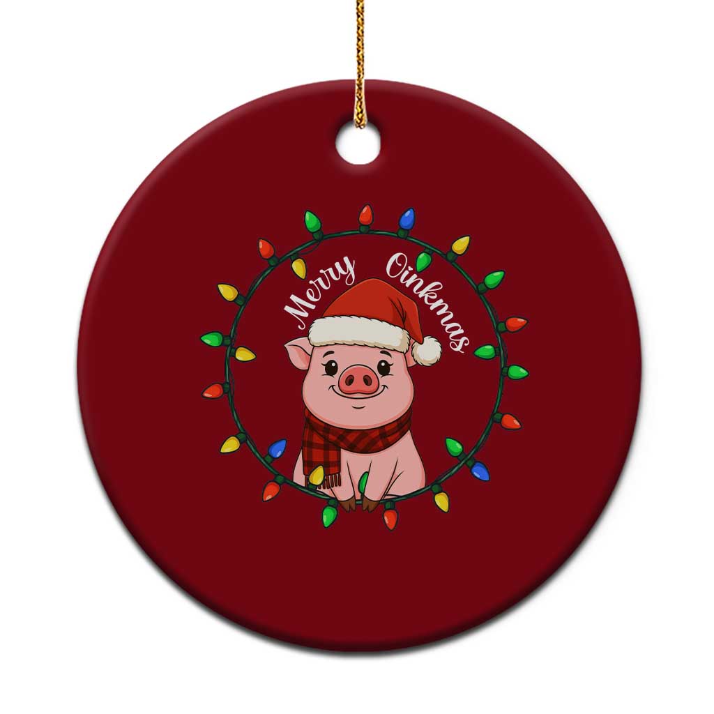 Funny Merry Oinkmas Ceramic Ornament Farmer Christmas Pig Lover Gift - Wonder Print Shop