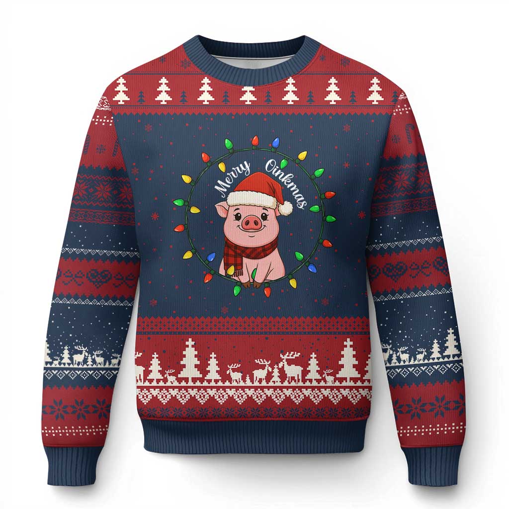 Funny Merry Oinkmas Ugly Christmas Sweater Farmer Xmas Pig Lover Gift - Wonder Print Shop