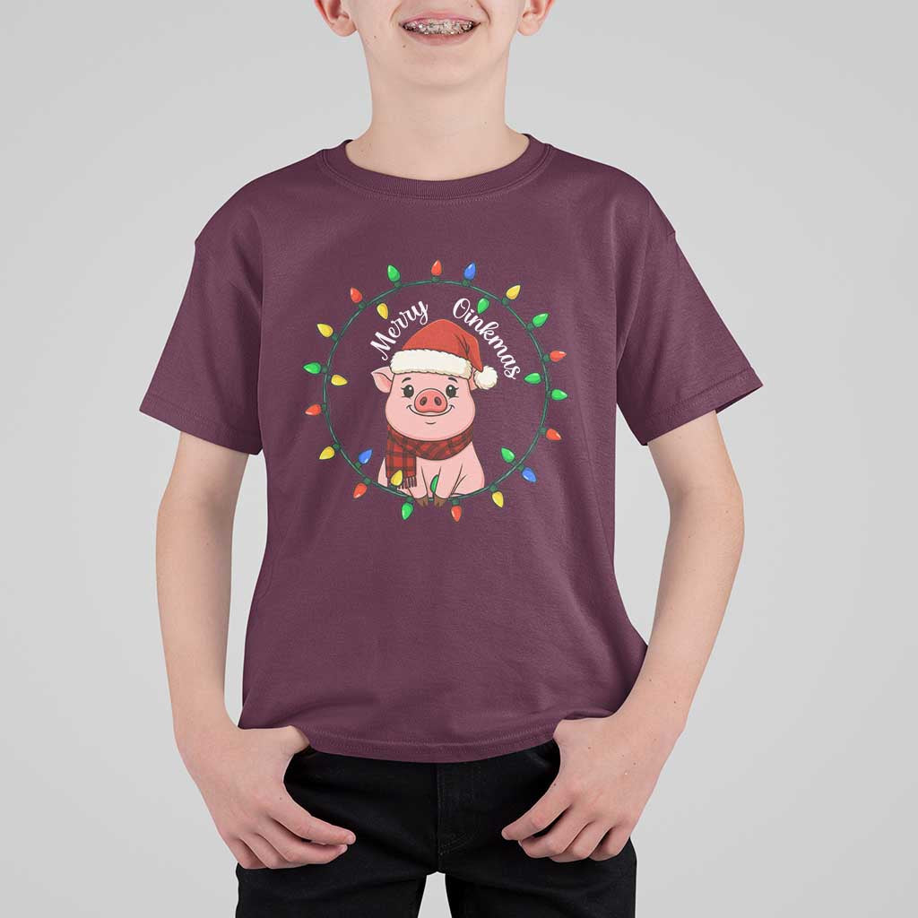 Funny Merry Oinkmas T Shirt For Kid Farmer Christmas Pig Lover Gift - Wonder Print Shop