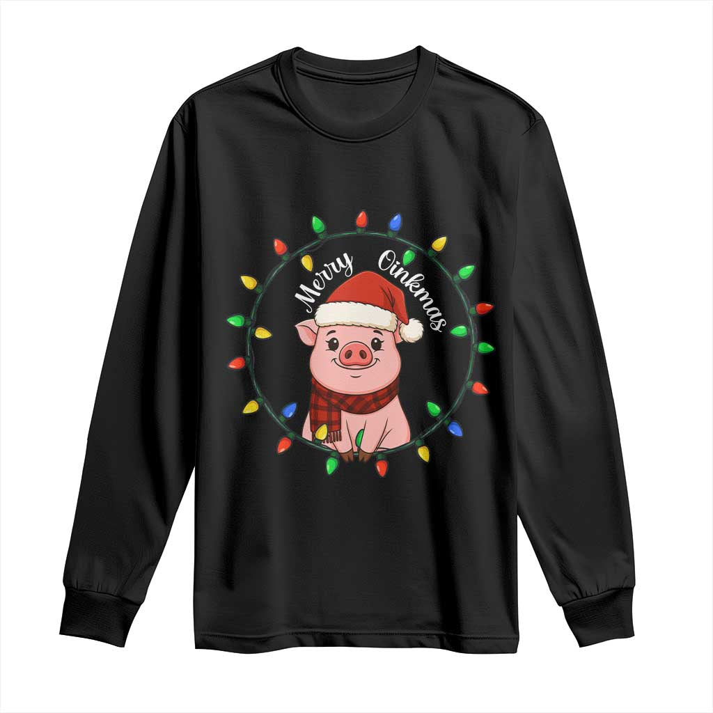 Funny Merry Oinkmas Long Sleeve Shirt Farmer Christmas Pig Lover Gift - Wonder Print Shop
