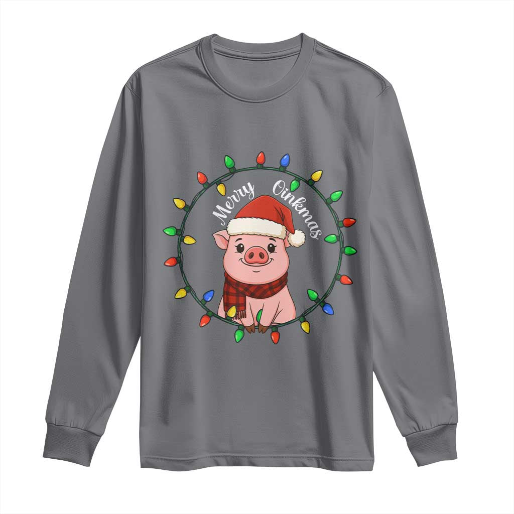 Funny Merry Oinkmas Long Sleeve Shirt Farmer Christmas Pig Lover Gift - Wonder Print Shop