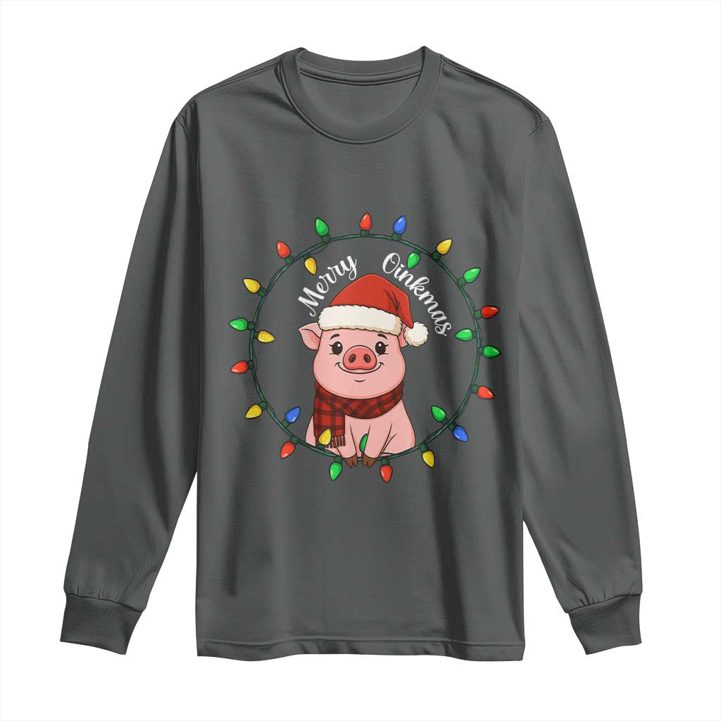 Funny Merry Oinkmas Long Sleeve Shirt Farmer Christmas Pig Lover Gift - Wonder Print Shop
