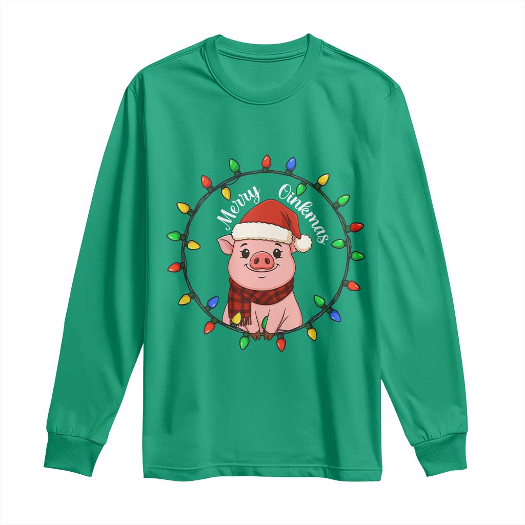 Funny Merry Oinkmas Long Sleeve Shirt Farmer Christmas Pig Lover Gift - Wonder Print Shop