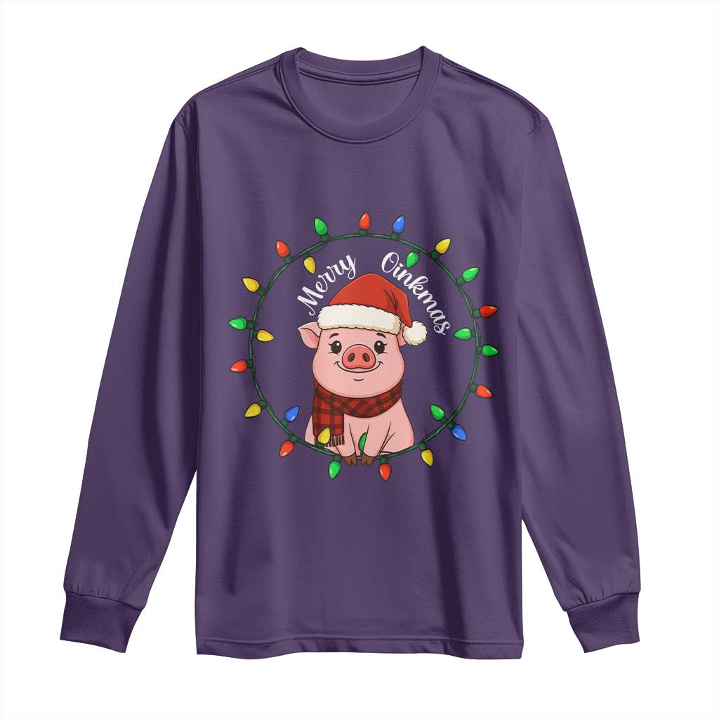 Funny Merry Oinkmas Long Sleeve Shirt Farmer Christmas Pig Lover Gift - Wonder Print Shop