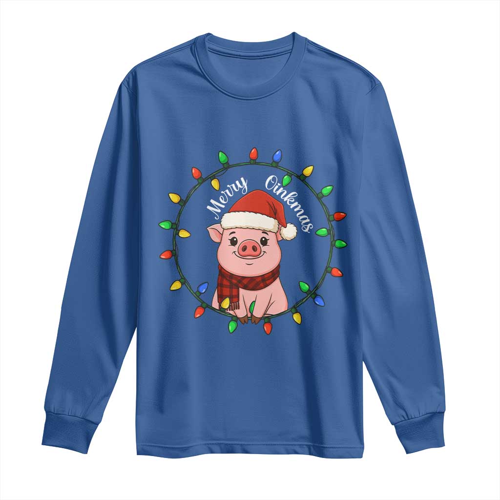 Funny Merry Oinkmas Long Sleeve Shirt Farmer Christmas Pig Lover Gift - Wonder Print Shop
