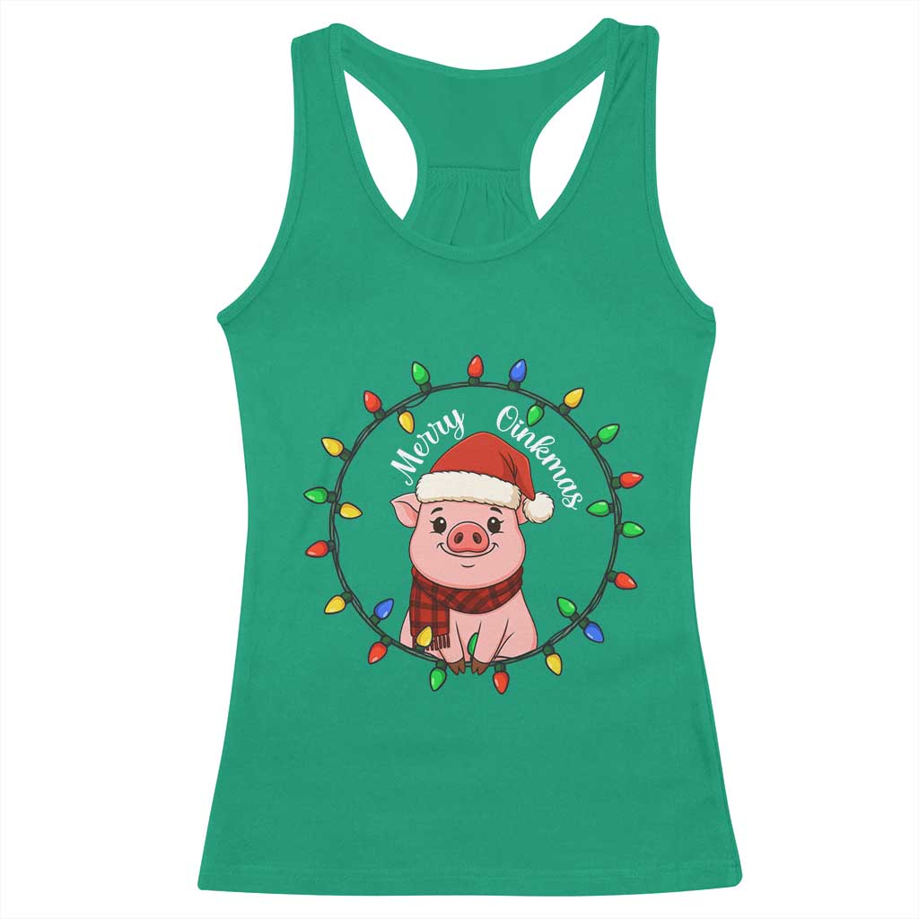 Funny Merry Oinkmas Racerback Tank Top Farmer Christmas Pig Lover Gift - Wonder Print Shop