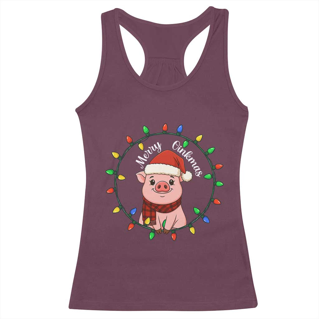 Funny Merry Oinkmas Racerback Tank Top Farmer Christmas Pig Lover Gift - Wonder Print Shop