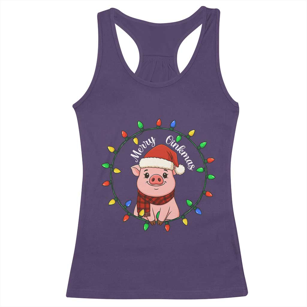 Funny Merry Oinkmas Racerback Tank Top Farmer Christmas Pig Lover Gift - Wonder Print Shop