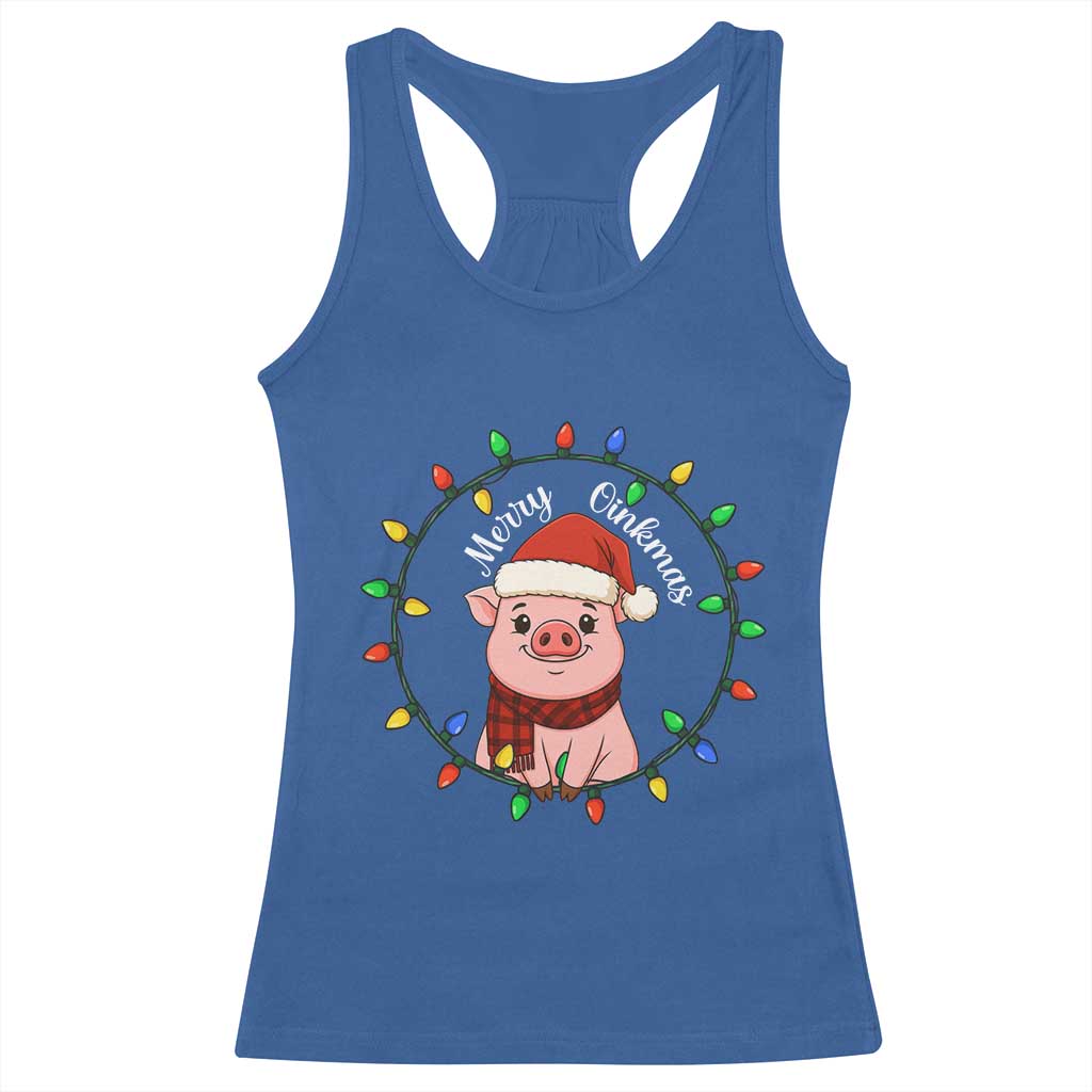 Funny Merry Oinkmas Racerback Tank Top Farmer Christmas Pig Lover Gift - Wonder Print Shop