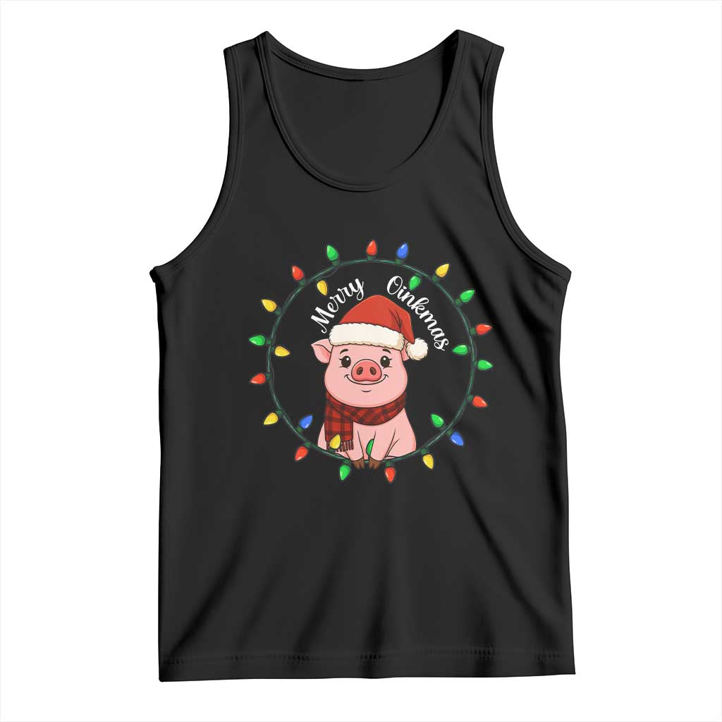 Funny Merry Oinkmas Tank Top Farmer Christmas Pig Lover Gift - Wonder Print Shop