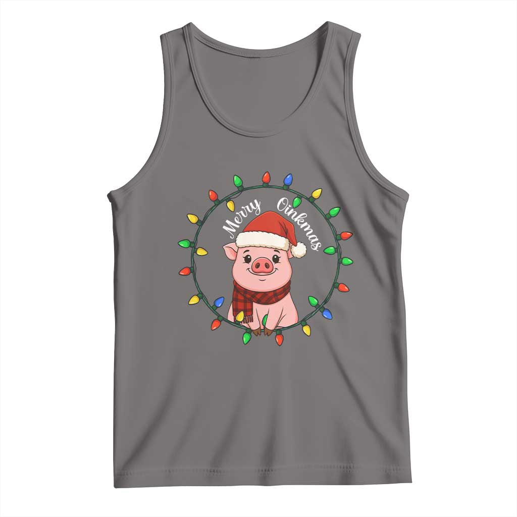 Funny Merry Oinkmas Tank Top Farmer Christmas Pig Lover Gift - Wonder Print Shop