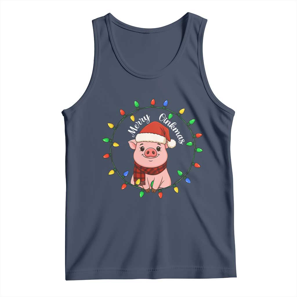 Funny Merry Oinkmas Tank Top Farmer Christmas Pig Lover Gift - Wonder Print Shop
