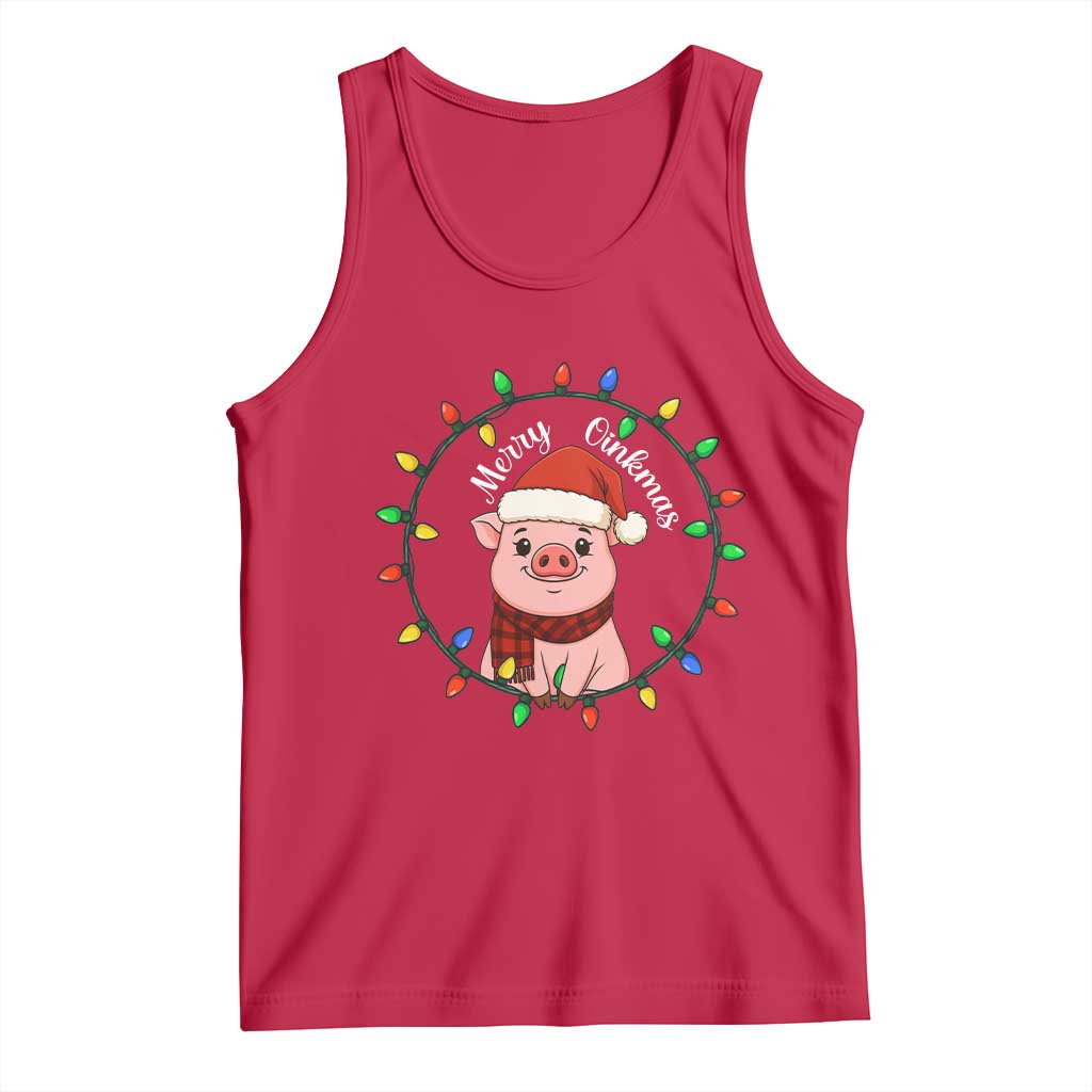 Funny Merry Oinkmas Tank Top Farmer Christmas Pig Lover Gift - Wonder Print Shop