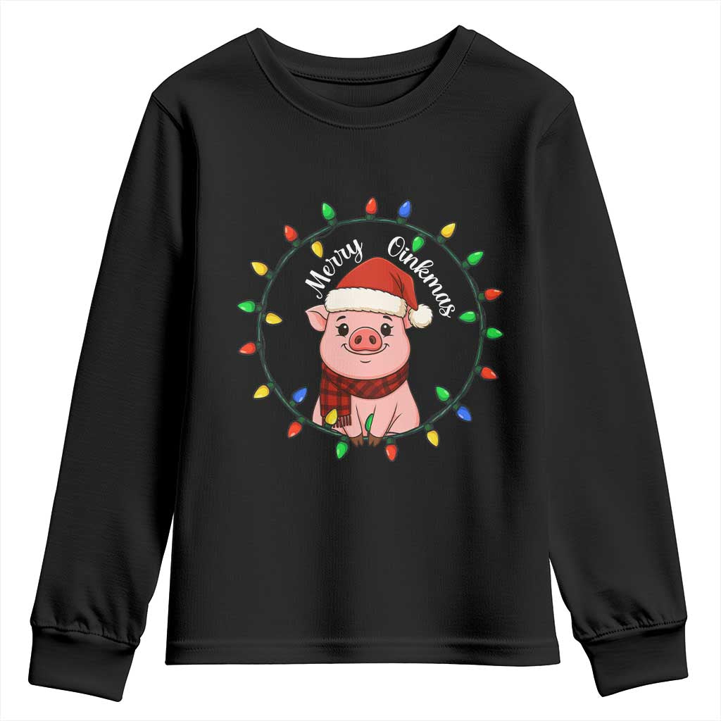 Funny Merry Oinkmas Youth Sweatshirt Farmer Christmas Pig Lover Gift - Wonder Print Shop