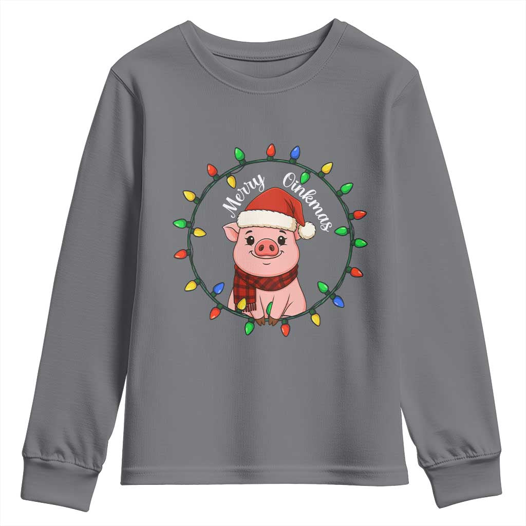 Funny Merry Oinkmas Youth Sweatshirt Farmer Christmas Pig Lover Gift - Wonder Print Shop