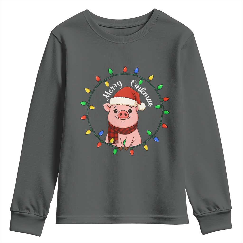 Funny Merry Oinkmas Youth Sweatshirt Farmer Christmas Pig Lover Gift - Wonder Print Shop