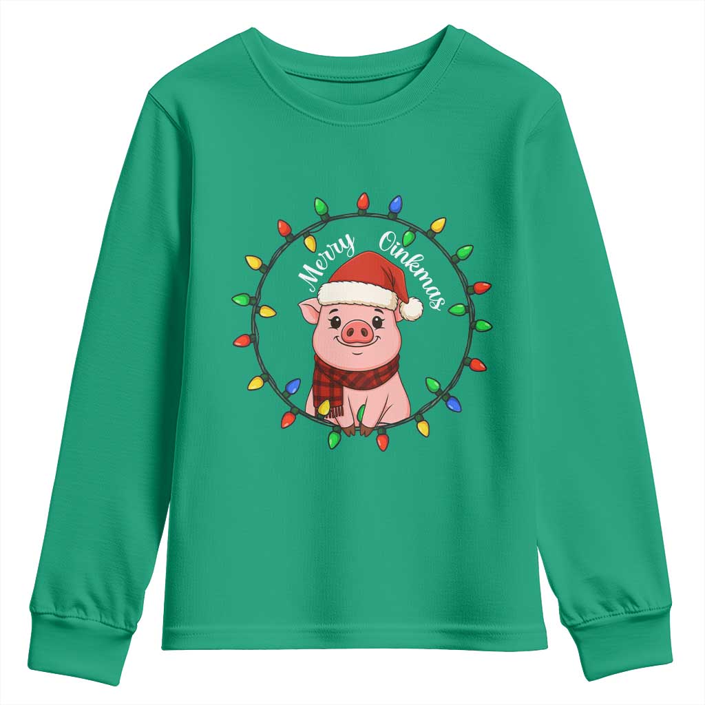 Funny Merry Oinkmas Youth Sweatshirt Farmer Christmas Pig Lover Gift - Wonder Print Shop