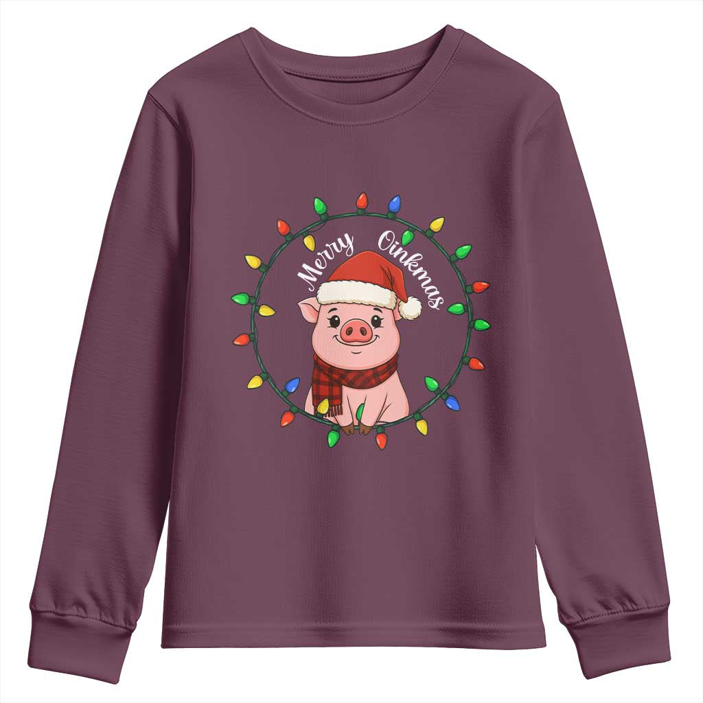 Funny Merry Oinkmas Youth Sweatshirt Farmer Christmas Pig Lover Gift - Wonder Print Shop