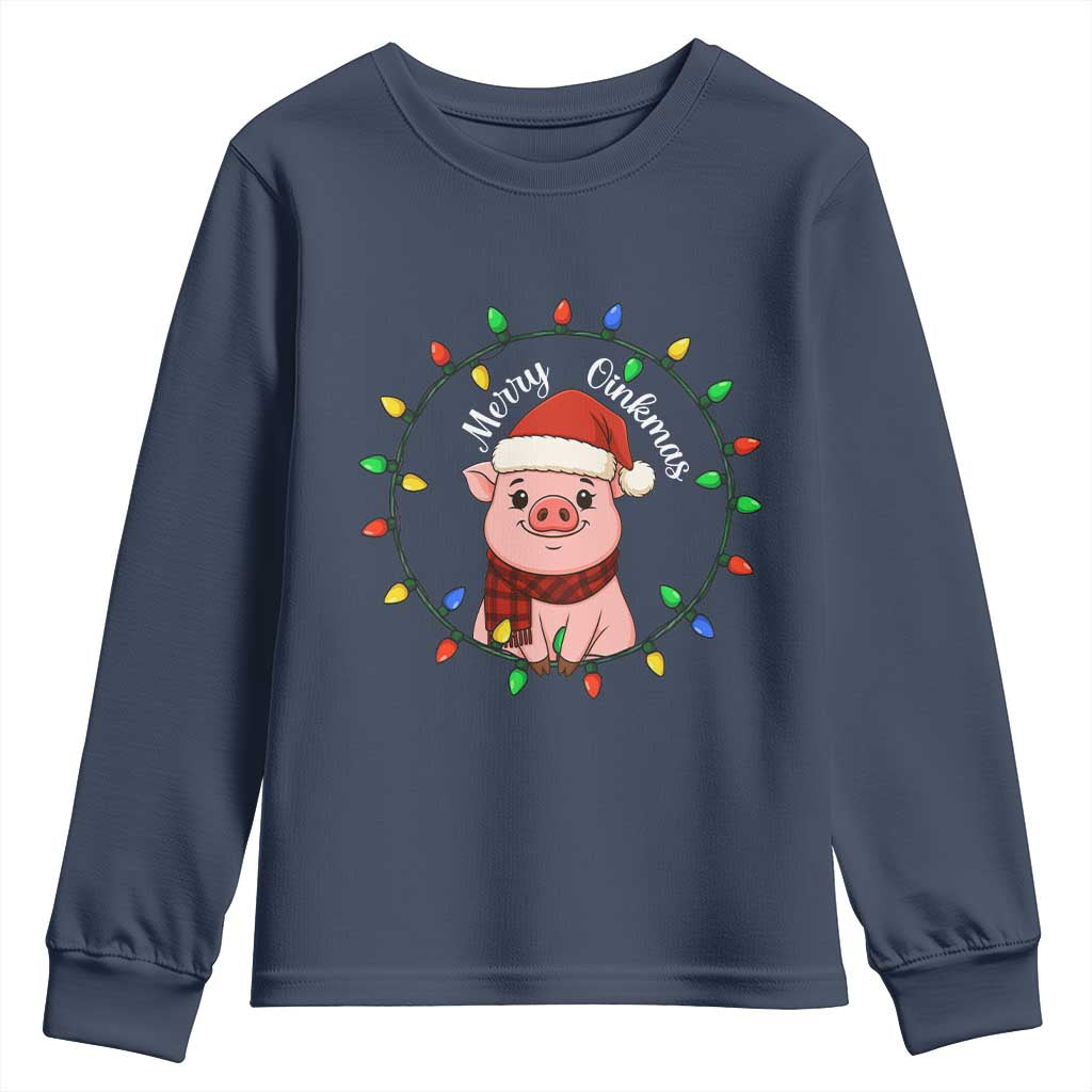 Funny Merry Oinkmas Youth Sweatshirt Farmer Christmas Pig Lover Gift - Wonder Print Shop