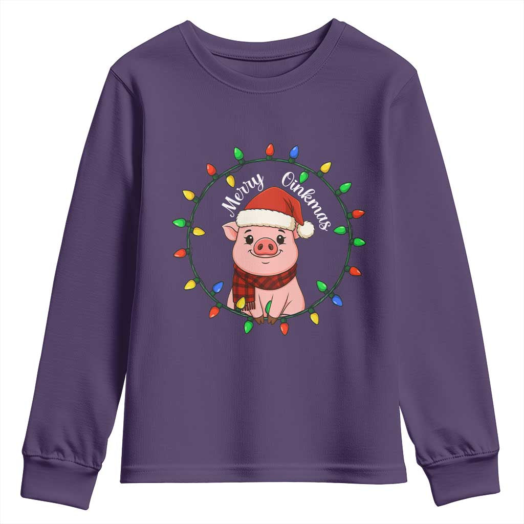 Funny Merry Oinkmas Youth Sweatshirt Farmer Christmas Pig Lover Gift - Wonder Print Shop