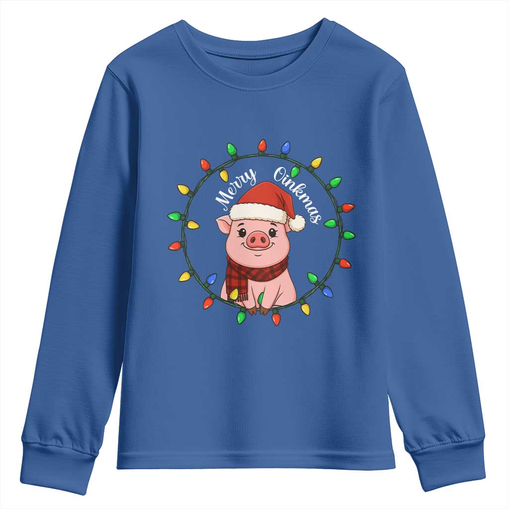Funny Merry Oinkmas Youth Sweatshirt Farmer Christmas Pig Lover Gift - Wonder Print Shop