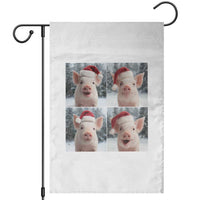 Funny Pig With Santa Hat Photobooth Garden Flag Christmas Gift - Wonder Print Shop