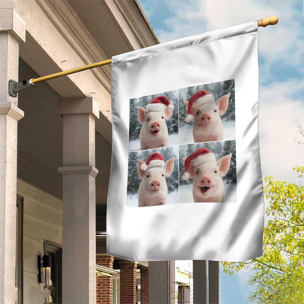 Funny Pig With Santa Hat Photobooth Garden Flag Christmas Gift - Wonder Print Shop