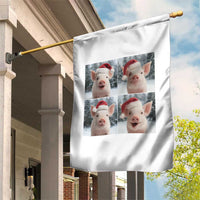 Funny Pig With Santa Hat Photobooth Garden Flag Christmas Gift - Wonder Print Shop