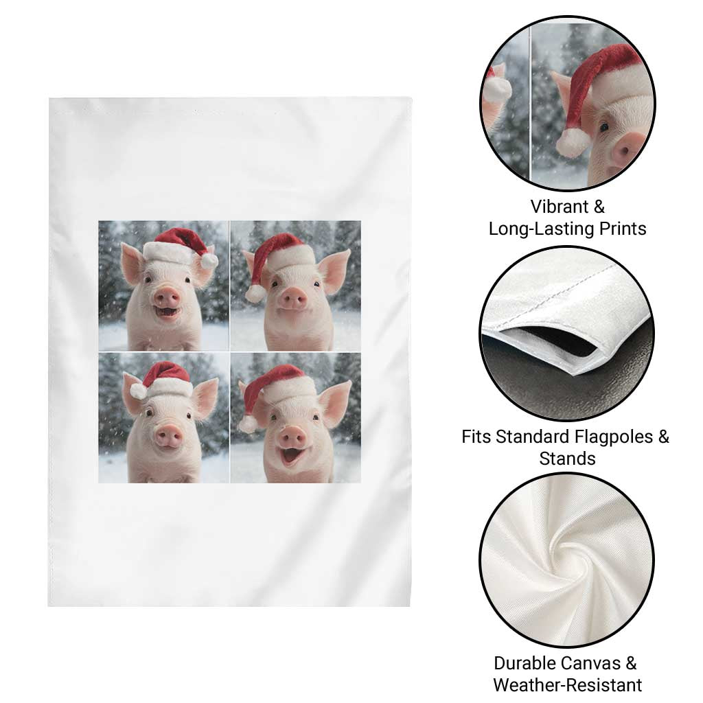 Funny Pig With Santa Hat Photobooth Garden Flag Christmas Gift - Wonder Print Shop
