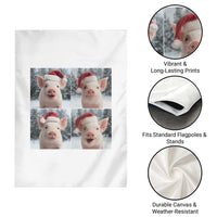 Funny Pig With Santa Hat Photobooth Garden Flag Christmas Gift - Wonder Print Shop