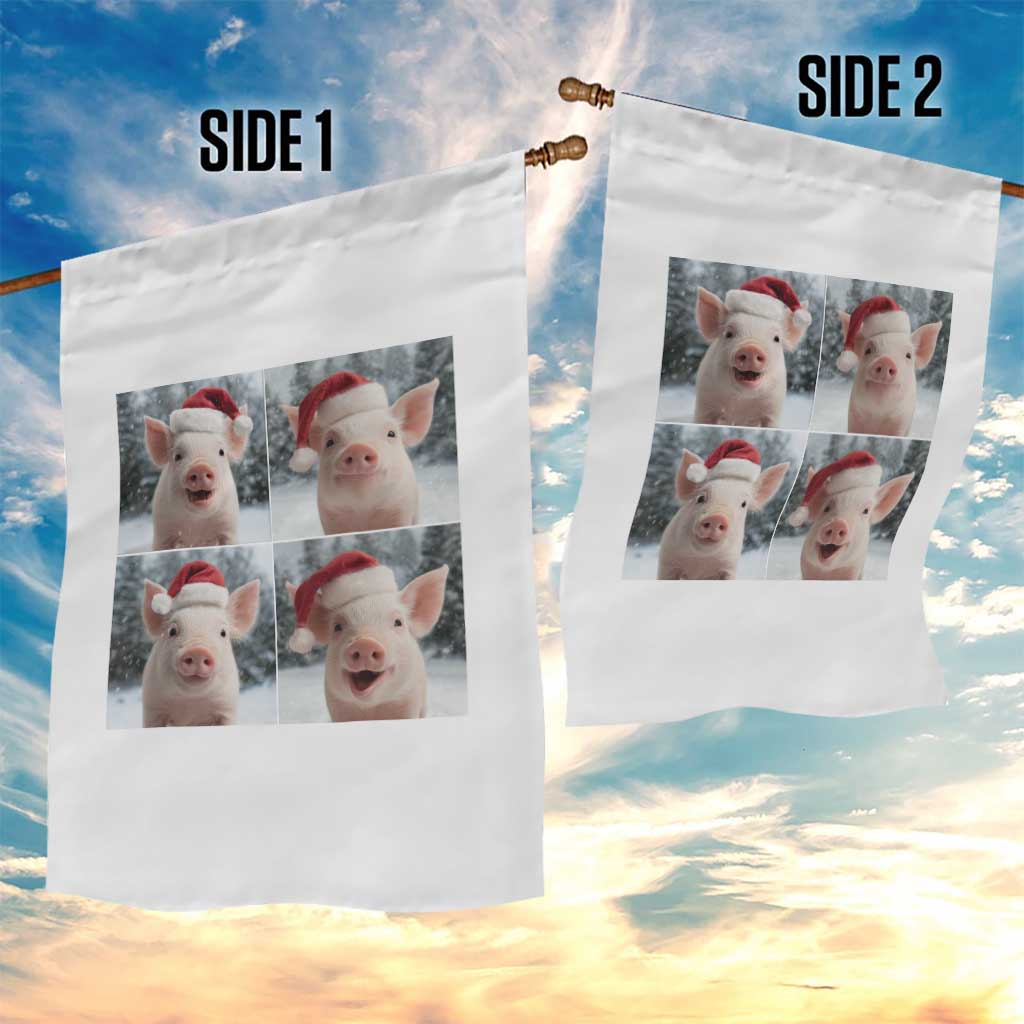 Funny Pig With Santa Hat Photobooth Garden Flag Christmas Gift - Wonder Print Shop