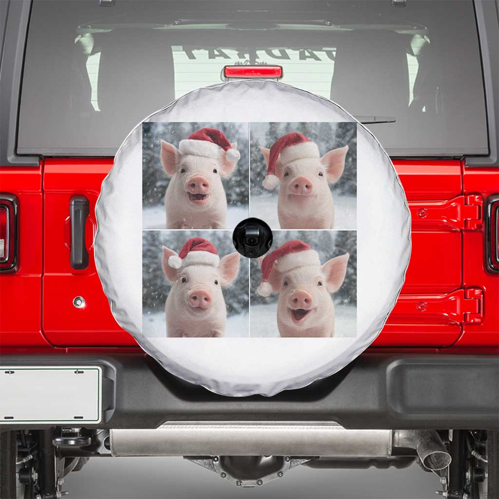 Funny Pig With Santa Hat Photobooth Spare Tire Cover Christmas Gift - Wonder Print Shop