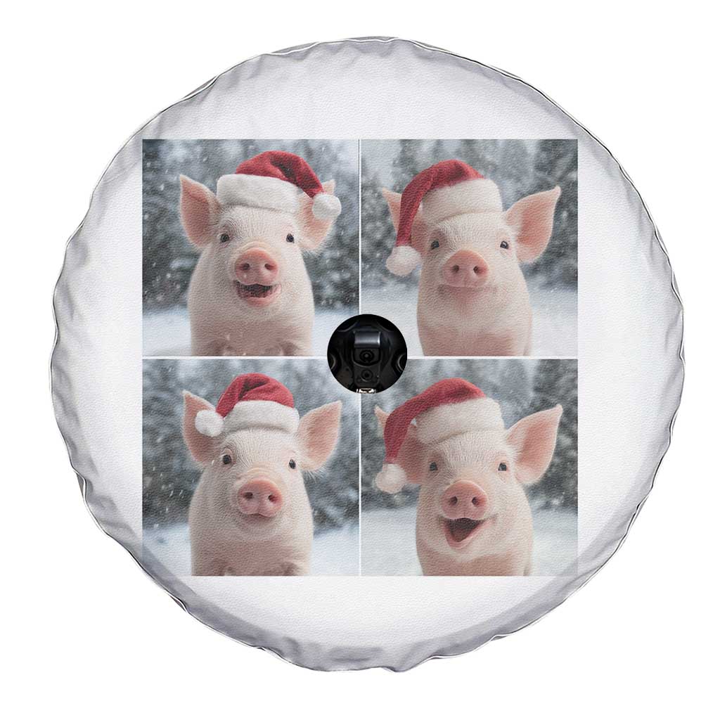 Funny Pig With Santa Hat Photobooth Spare Tire Cover Christmas Gift - Wonder Print Shop