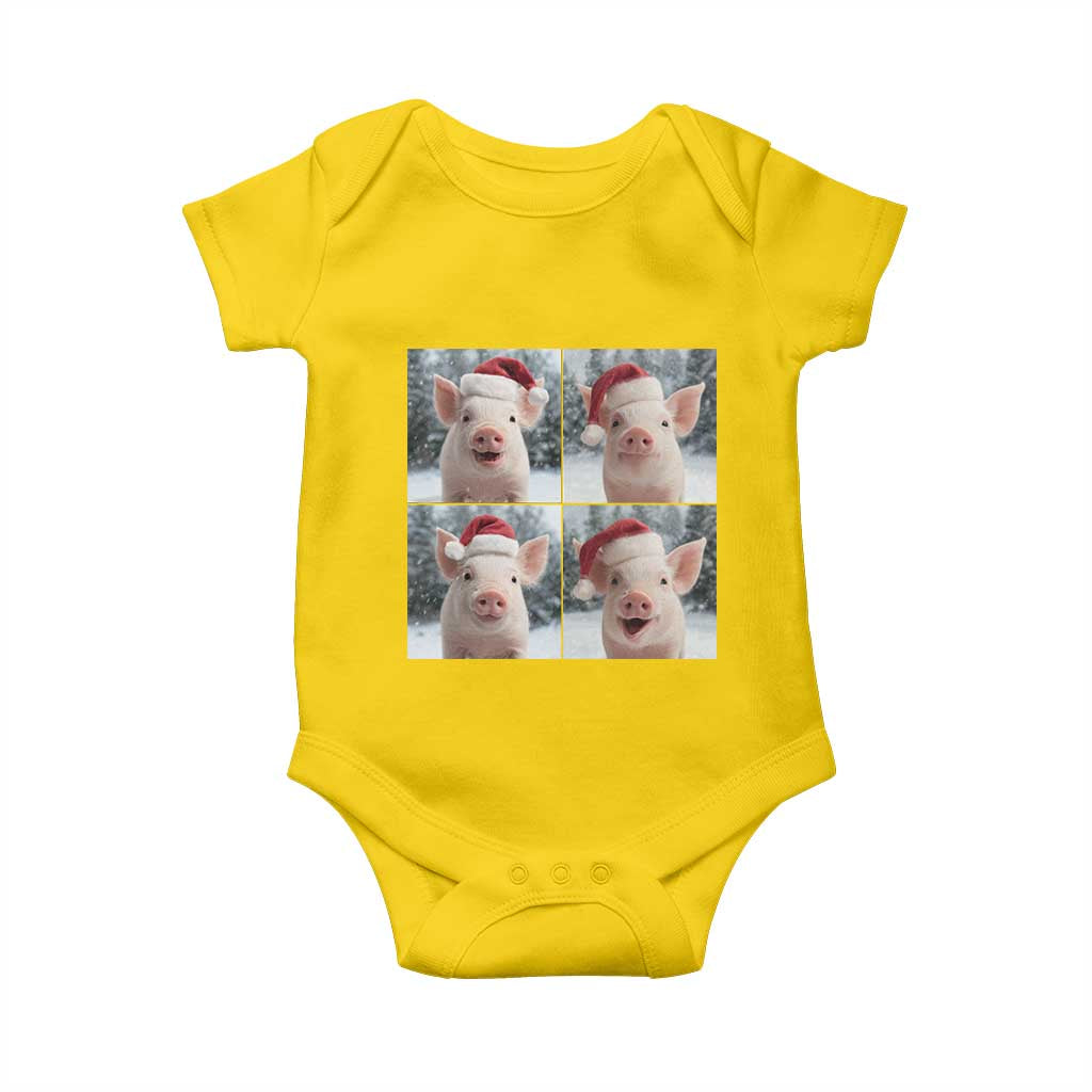 Funny Pig With Santa Hat Photobooth Baby Onesie Christmas Gift - Wonder Print Shop