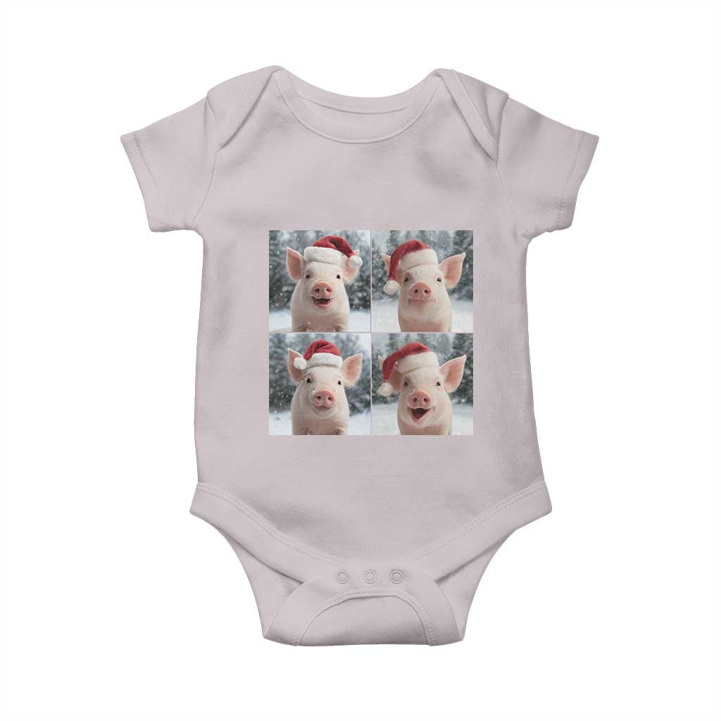 Funny Pig With Santa Hat Photobooth Baby Onesie Christmas Gift - Wonder Print Shop