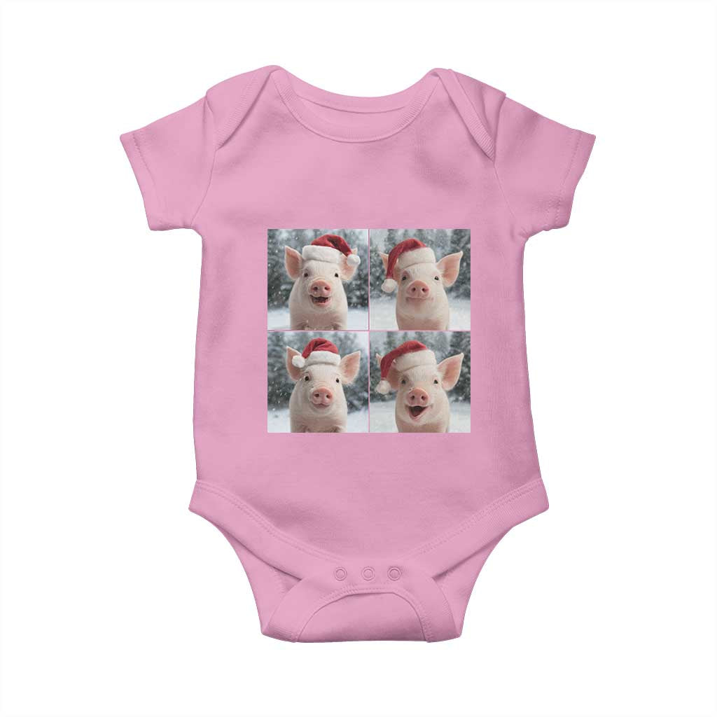 Funny Pig With Santa Hat Photobooth Baby Onesie Christmas Gift - Wonder Print Shop