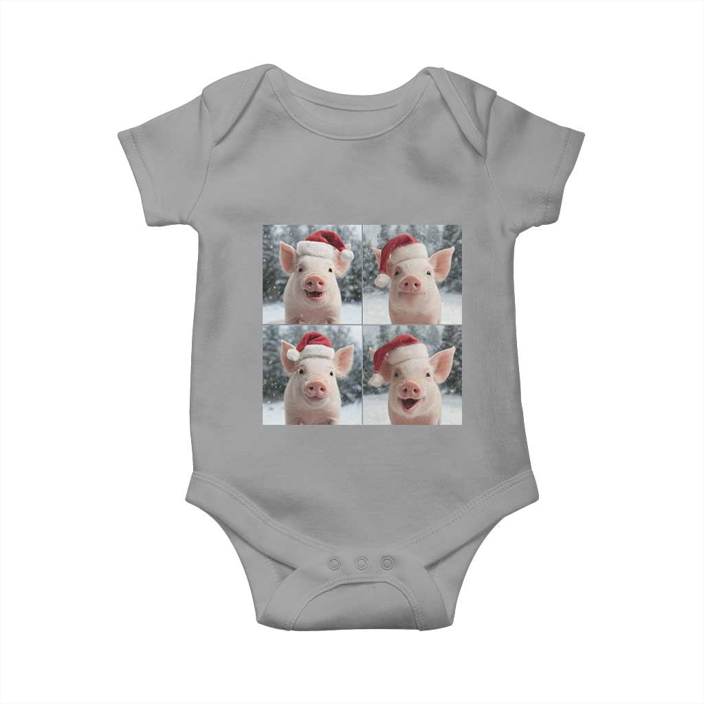 Funny Pig With Santa Hat Photobooth Baby Onesie Christmas Gift - Wonder Print Shop