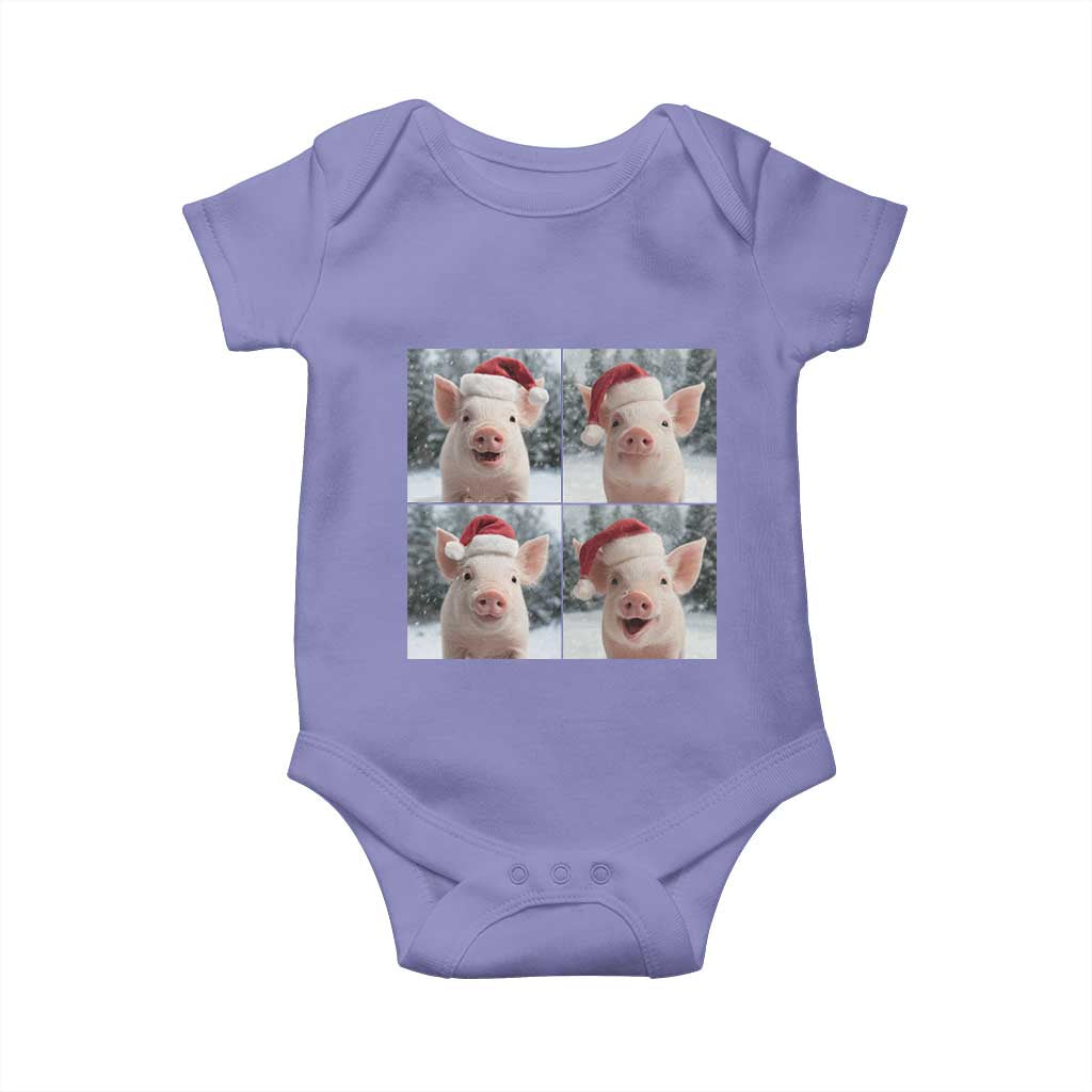 Funny Pig With Santa Hat Photobooth Baby Onesie Christmas Gift - Wonder Print Shop