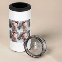 Funny Pig With Santa Hat Photobooth 4 in 1 Can Cooler Tumbler Christmas Gift - Wonder Print Shop