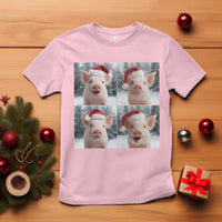 Funny Pig With Santa Hat Photobooth T Shirt Christmas Gift - Wonder Print Shop