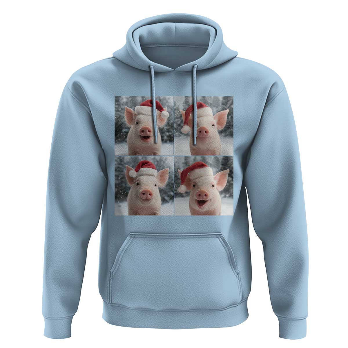 Funny Pig With Santa Hat Photobooth Hoodie Christmas Gift - Wonder Print Shop