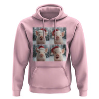 Funny Pig With Santa Hat Photobooth Hoodie Christmas Gift - Wonder Print Shop