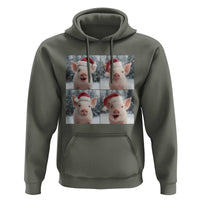 Funny Pig With Santa Hat Photobooth Hoodie Christmas Gift - Wonder Print Shop